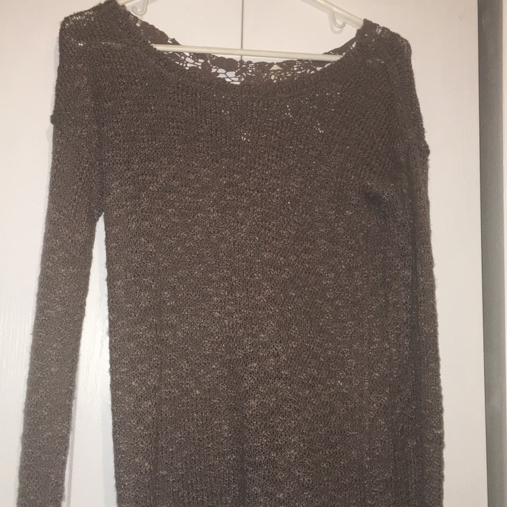 Lacy Brown Hippie rose Sweater